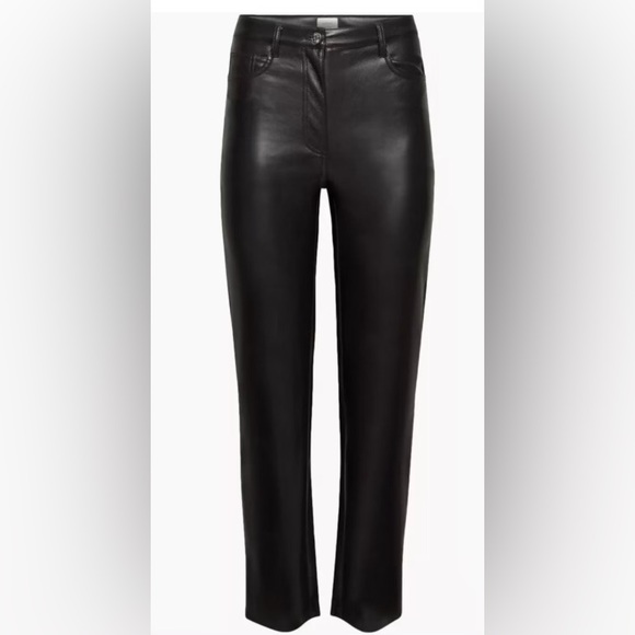 Wilfred black stretchy women's size 4 faux leather pants - Picture 1 of 10
